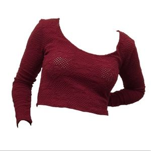 Maroon Crop Top